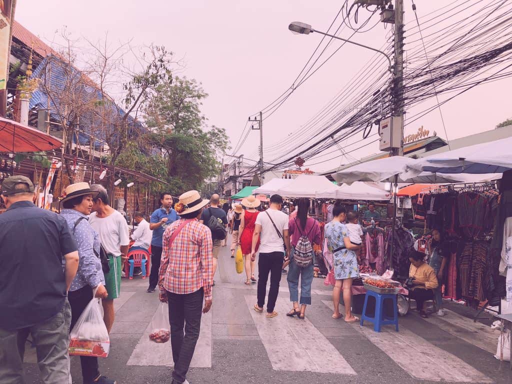 Walking street market in Chiang Mai