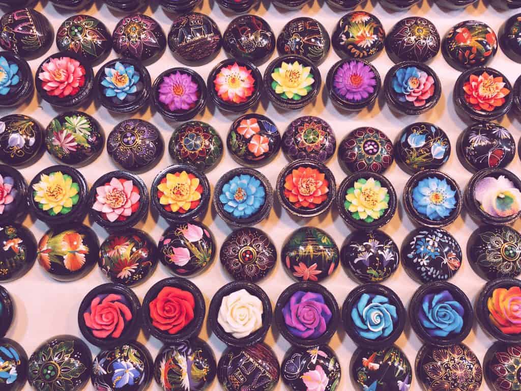 Flower carved soap at Chiang Mai Market