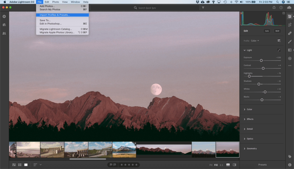 Install Lightroom presets on Desktop apps