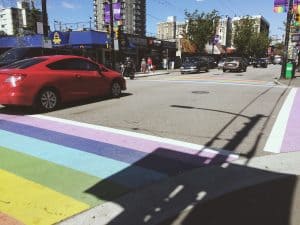 Rainbow Crosswalk along Davie and Bute